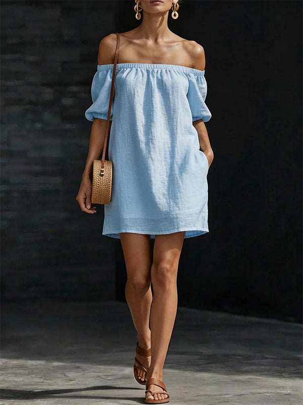 Solid Off-Shoulder Dress