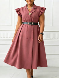 Double-Breasted Belted Dress