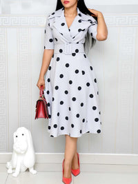 Dot Belted Blazer Dress