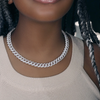 10mm Diamond Cuban Link Chain In Platinum