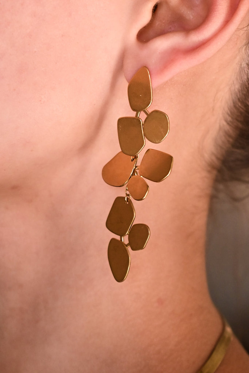 Gold Leaf Drop Earrings