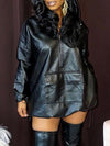 Beautiedoll Zip-Front Faux-Leather Hoodie