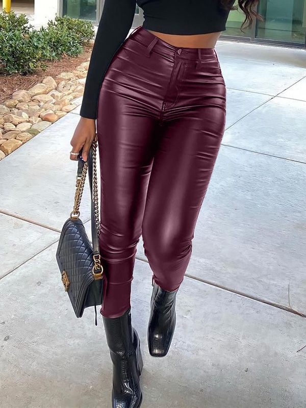 Faux-Leather Skinny Pants