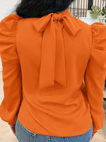 Beautiedoll Tied-Back Puff-Sleeve Blouse