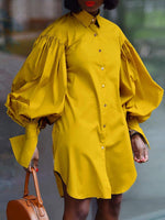 Beautiedoll Puff Sleeve Shirt Dress