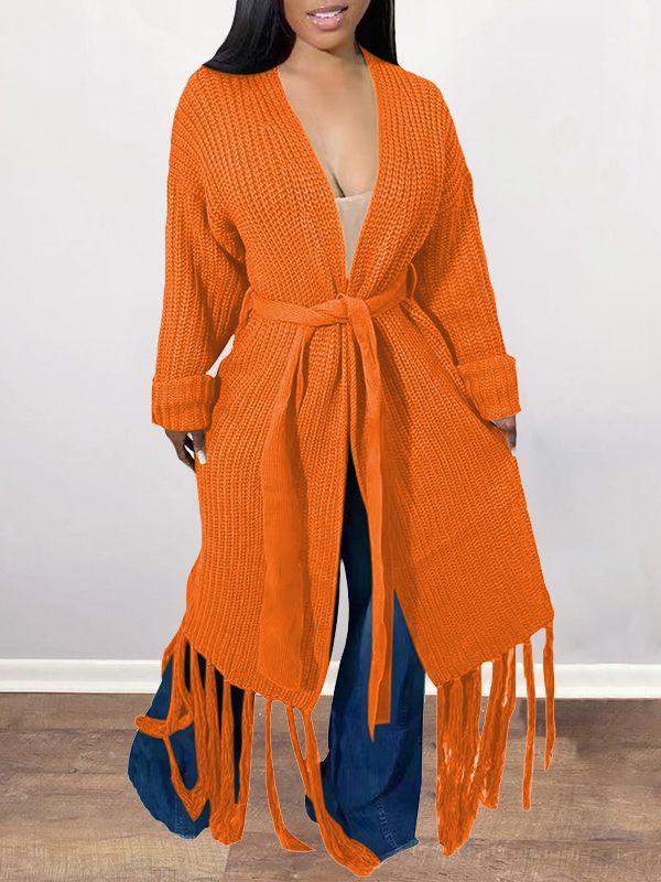Tied Fringe Cardigan
