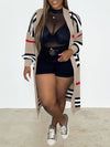 Stripe Open-Front Cardigan