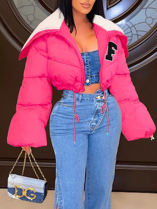 F-Embroidery Puffer Coat