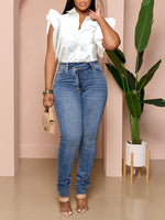 Solid Frilled Shirt
