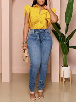 Solid Frilled Shirt
