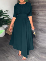 Beautiedoll Solid Ruched Dress