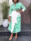 Zebra-Print Shirt & Pleated Skirt Set