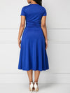 Solid Draped Midi Dress