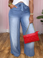 Belted Wide-Leg Jeans