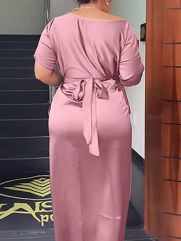 Beautiedoll Solid Boat-Neck Tunic & Skirt Set