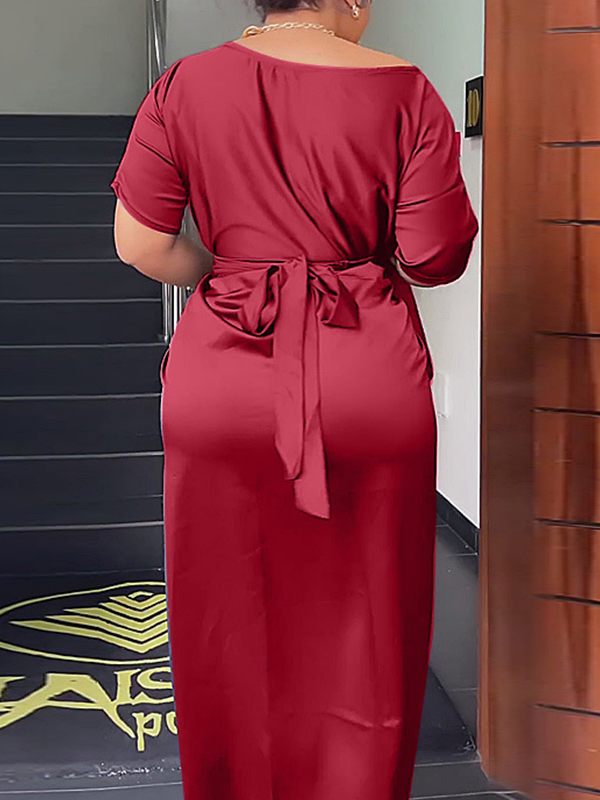 Beautiedoll Solid Boat-Neck Tunic & Skirt Set