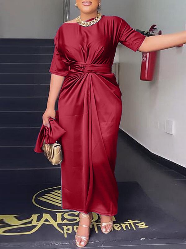 Beautiedoll Solid Boat-Neck Tunic & Skirt Set