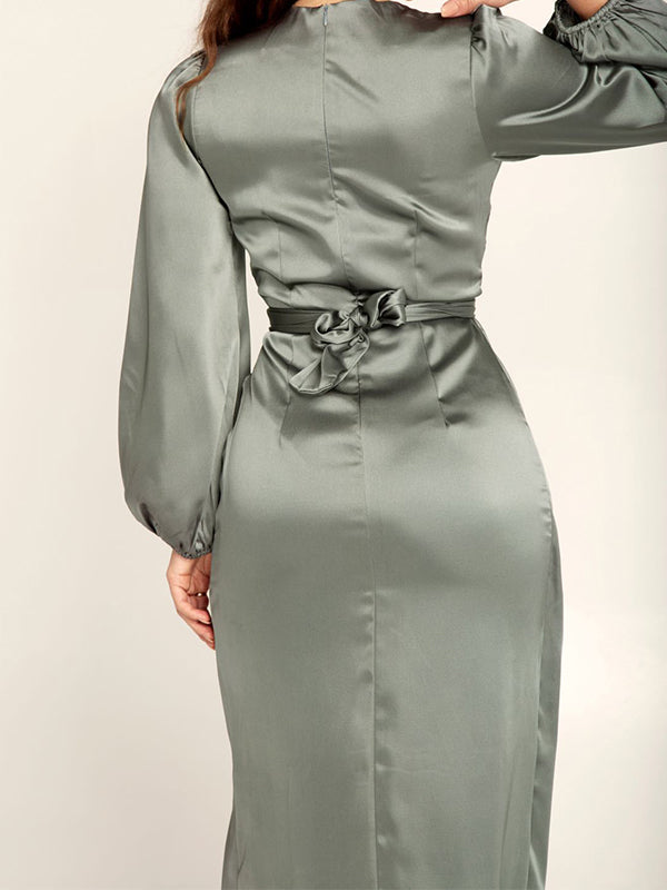 Solid Tied-Back Dress