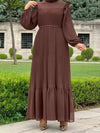 Solid Ruffle Pleated Dress