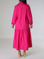 Solid Asymmetric Shirt Dress