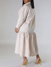Solid Asymmetric Shirt Dress