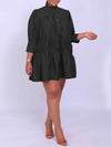 Solid Ruffle Shirt Dress