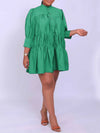 Solid Ruffle Shirt Dress