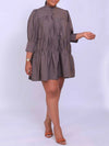 Solid Ruffle Shirt Dress