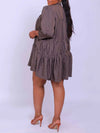 Solid Ruffle Shirt Dress