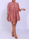 Solid Ruffle Shirt Dress