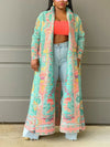 Beautiedoll Printed Open-Front Duster