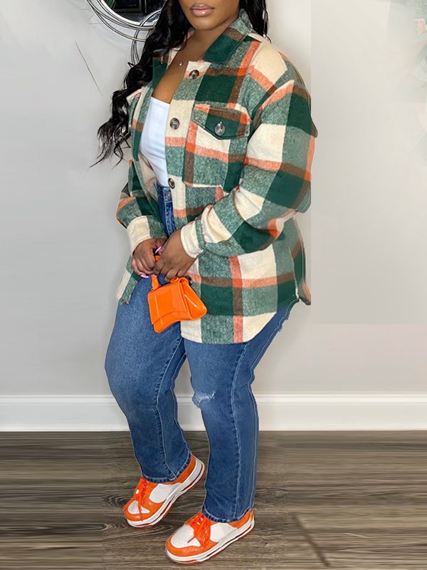 Beautiedoll Plaid Shirt Jacket