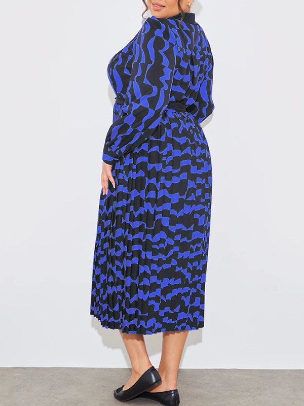 Printed Pleated Dress
