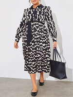 Printed Pleated Dress