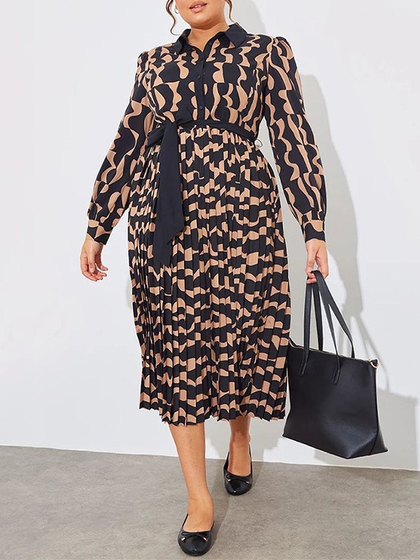 Printed Pleated Dress
