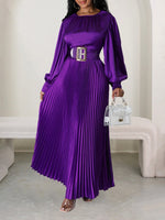 Solid Pleated Dress