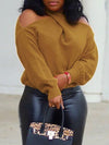Beautiedoll Multi-Way Cold-Shoulder Sweater