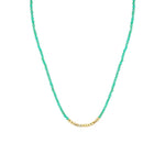 Gold Beads Green Necklace