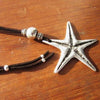 Long Leather Starfish Necklace