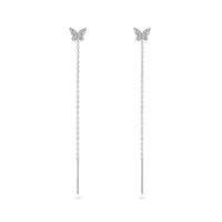Zirconia Butterfly Threader Earrings