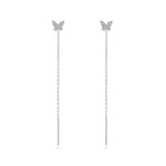 Zirconia Butterfly Threader Earrings