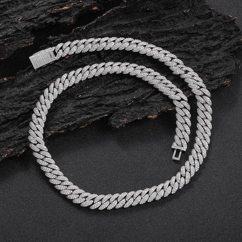 10mm Diamond Cuban Link Chain In Platinum