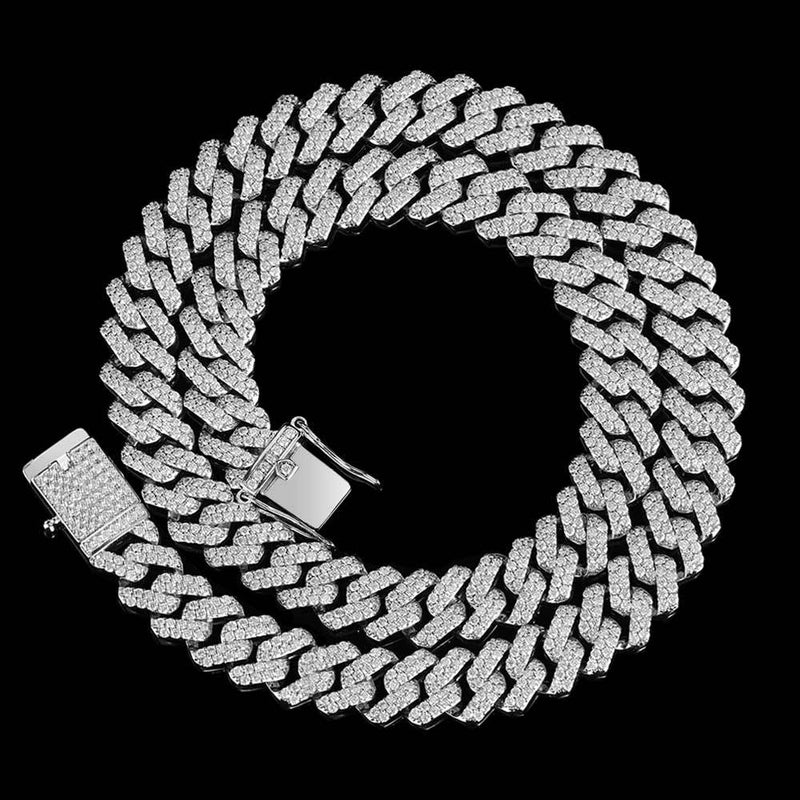12mm Diamond Prong Cuban Chain