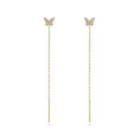 Zirconia Butterfly Threader Earrings