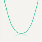 Gold Beads Green Necklace