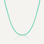 Gold Beads Green Necklace
