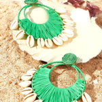 Shell Green Drop Earrings